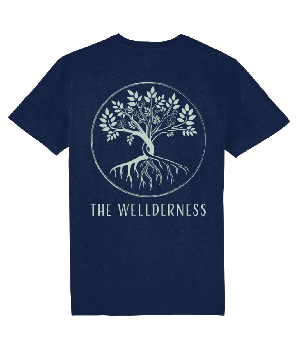 Wellderness Teeshirt - Navy with Green Print