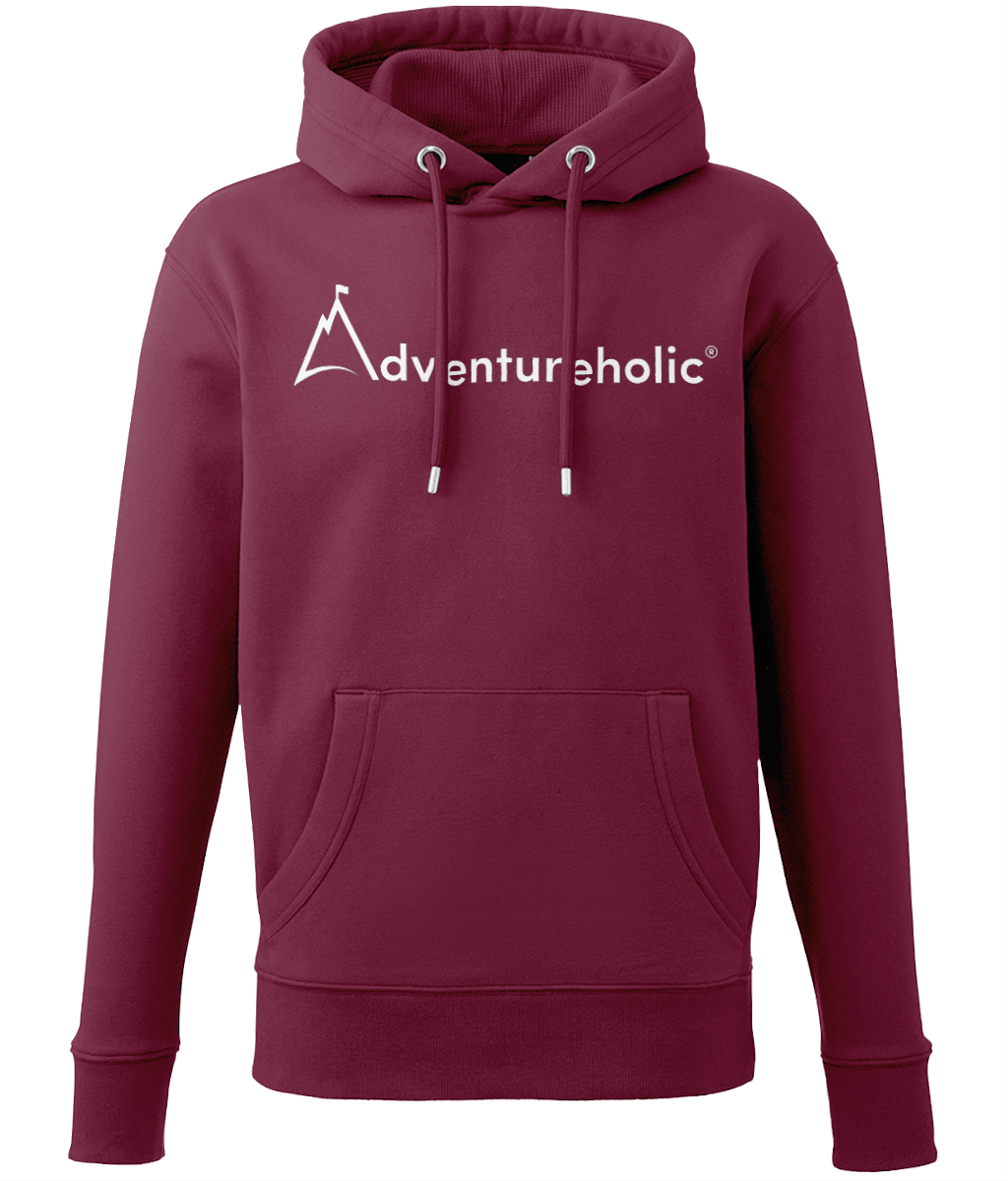 Adventureholic Recycled Hoodie: - White Print