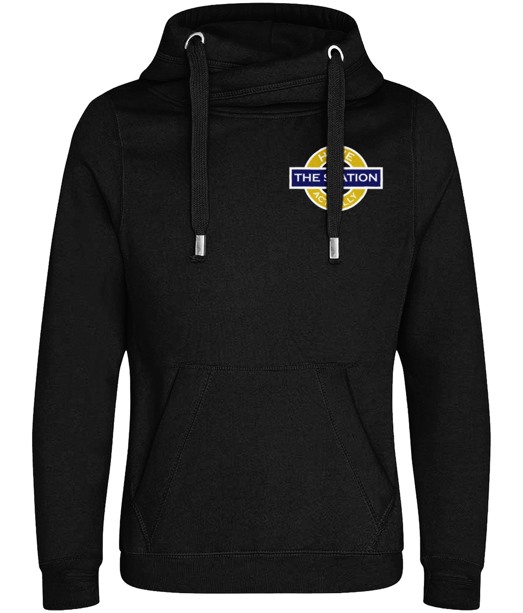 The Station Pub - Cross Neck Hoodie - Front Left Breast