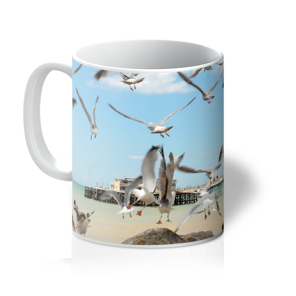 Seagulls At Feeding Time By David Sawyer Mug