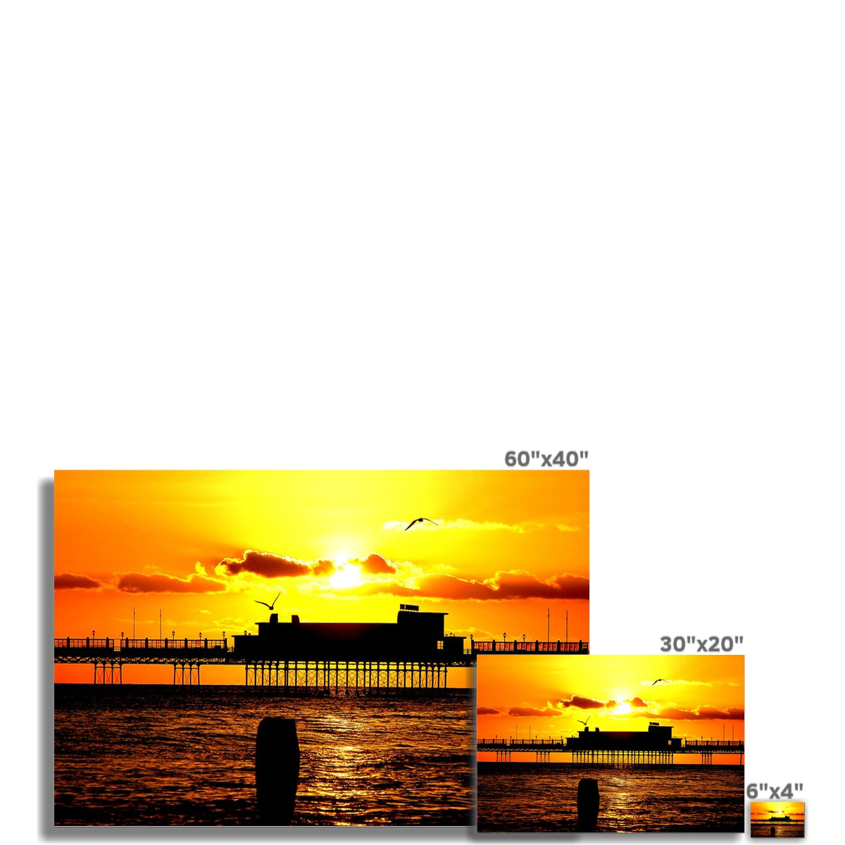 Worthing Pier Perfect Sunset by David Sawyer Fine Art Print