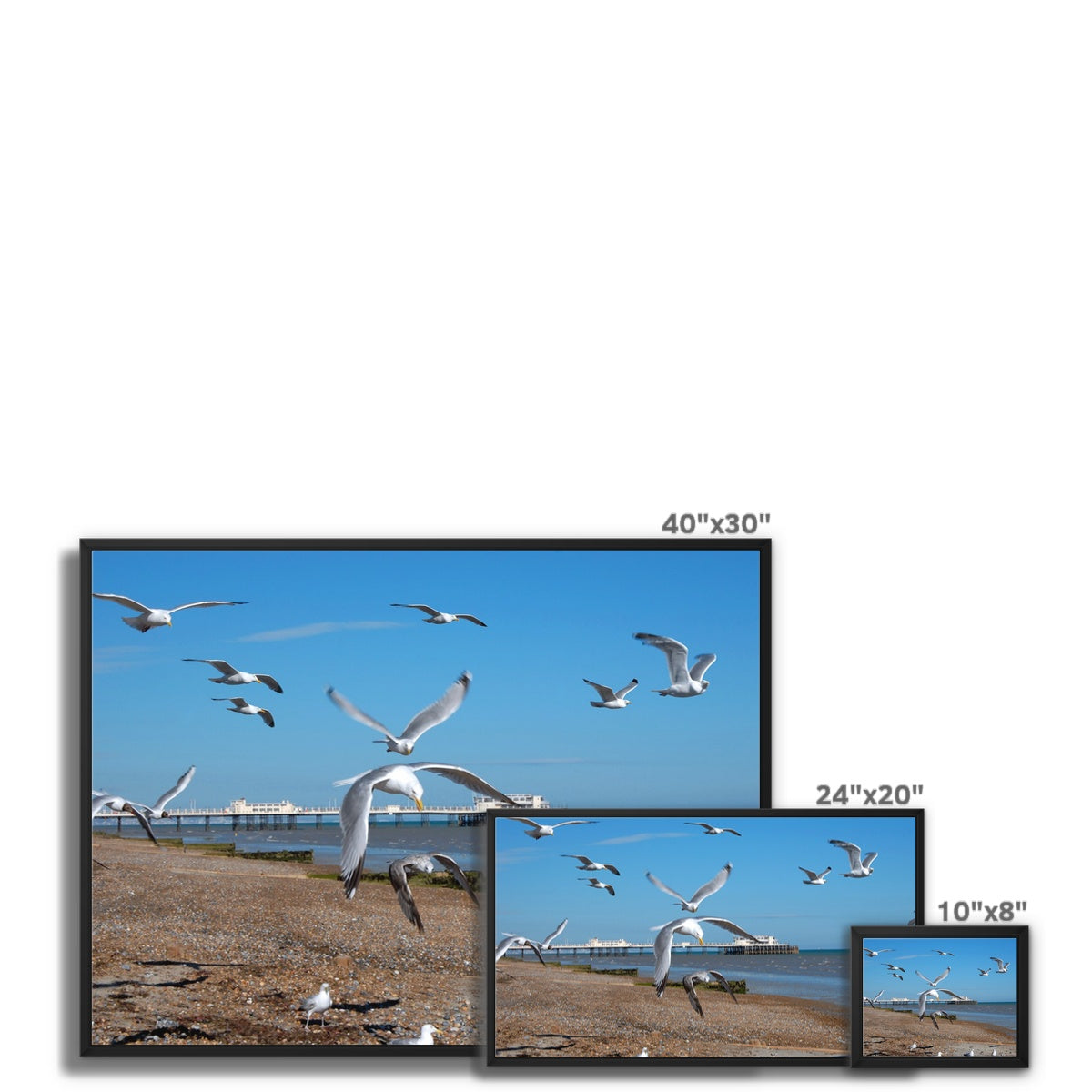 Worthing Pier From The West By David Sawyer Framed Canvas