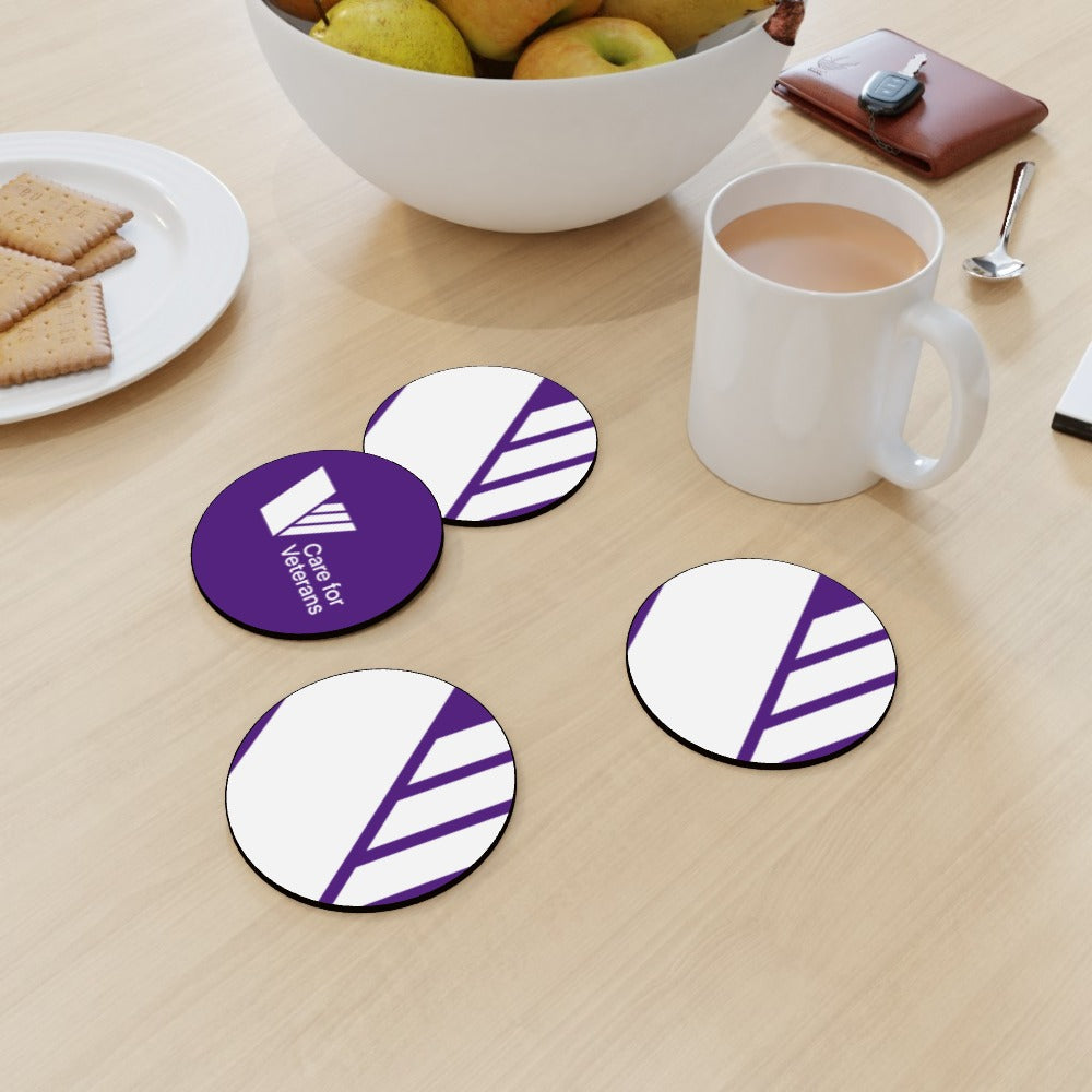 Care For Veterans - Coaster Set - White logo