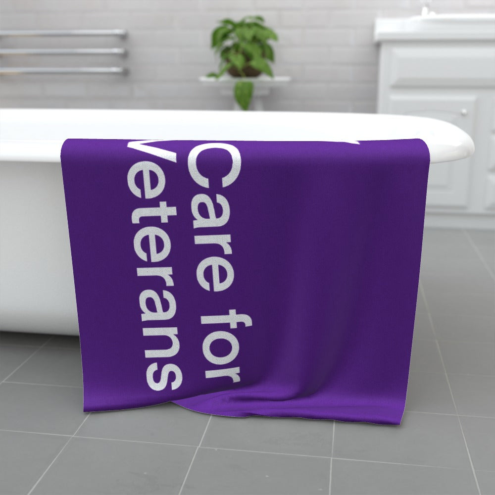 Care For Veterans - Bath Towel - White logo