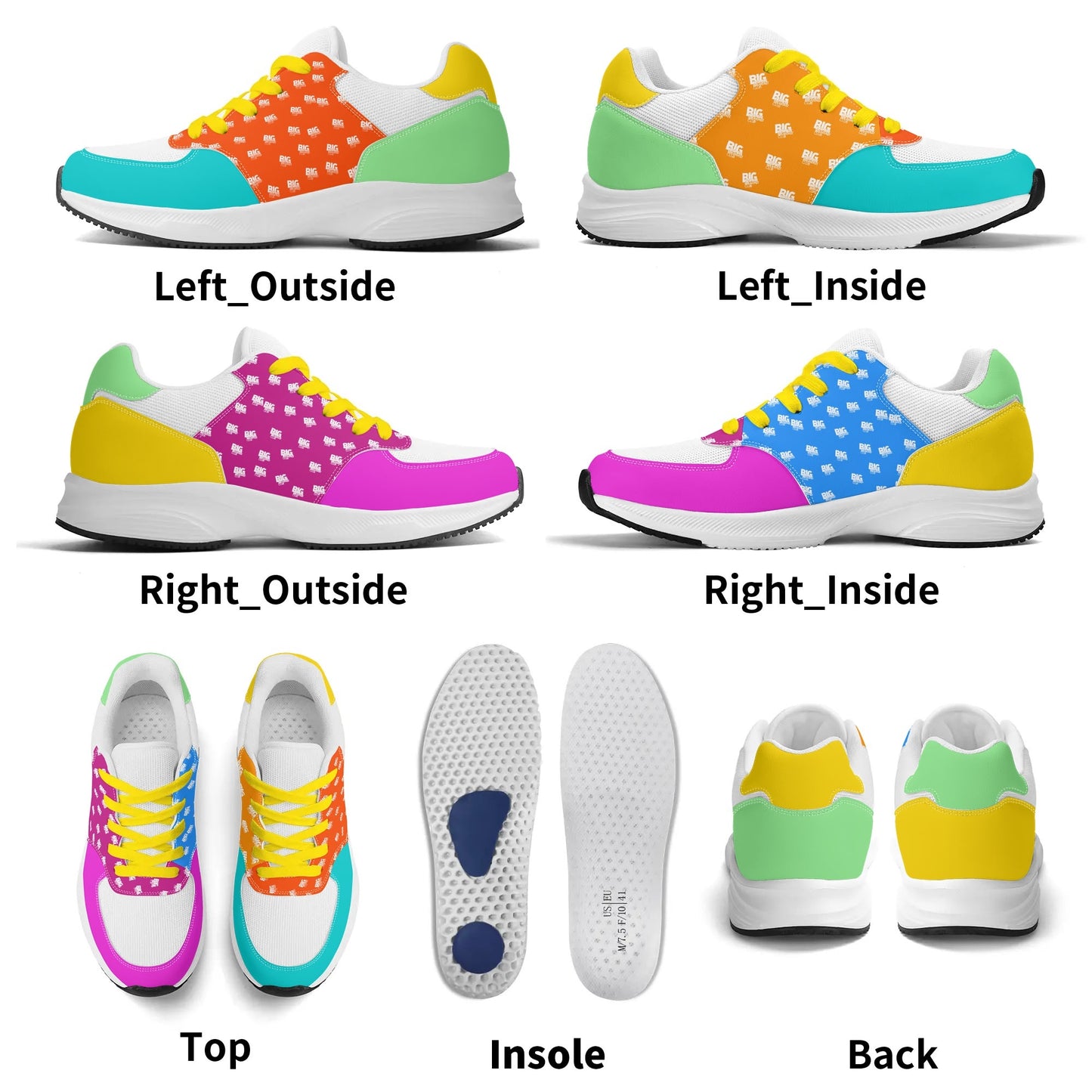 Adult Lightweight Brand Low Top Mesh and PU Platform Athletic Shoes WIth Personalized Logo /Name