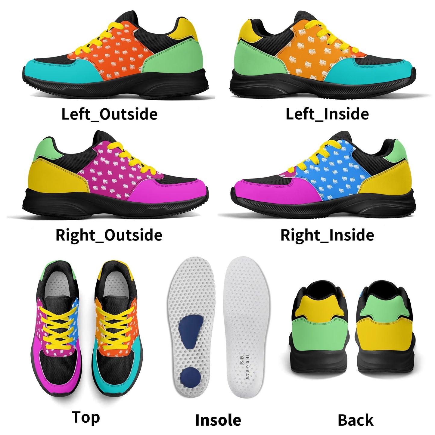 Adult Lightweight Brand Low Top Mesh and PU Platform Athletic Shoes WIth Personalized Logo /Name