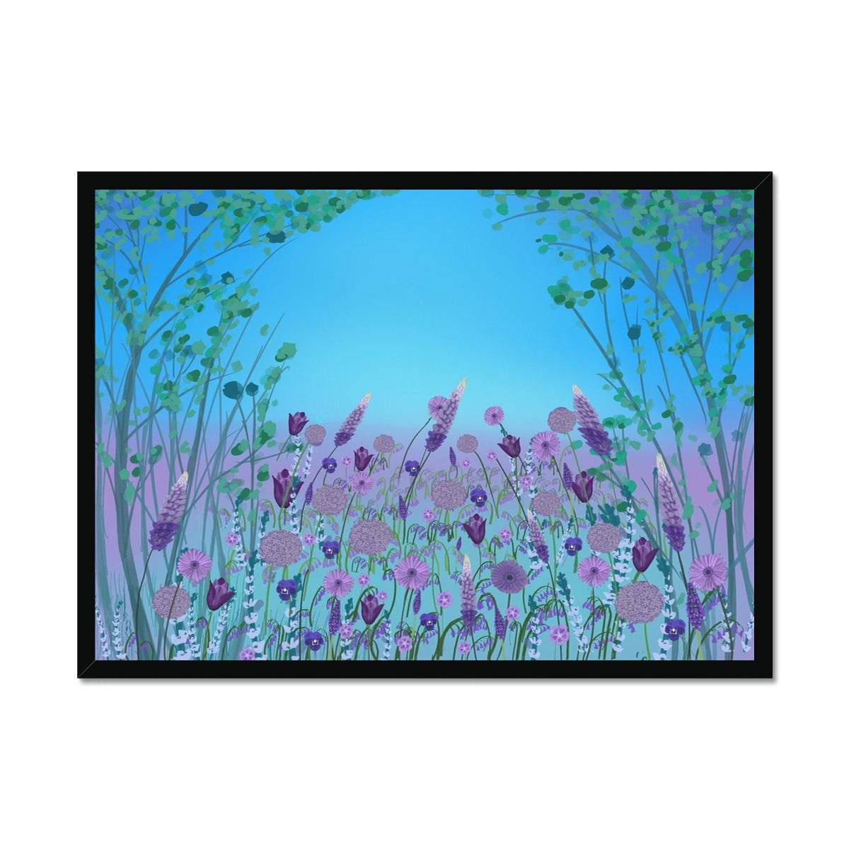 Purple Flowers (Christine) Framed Print