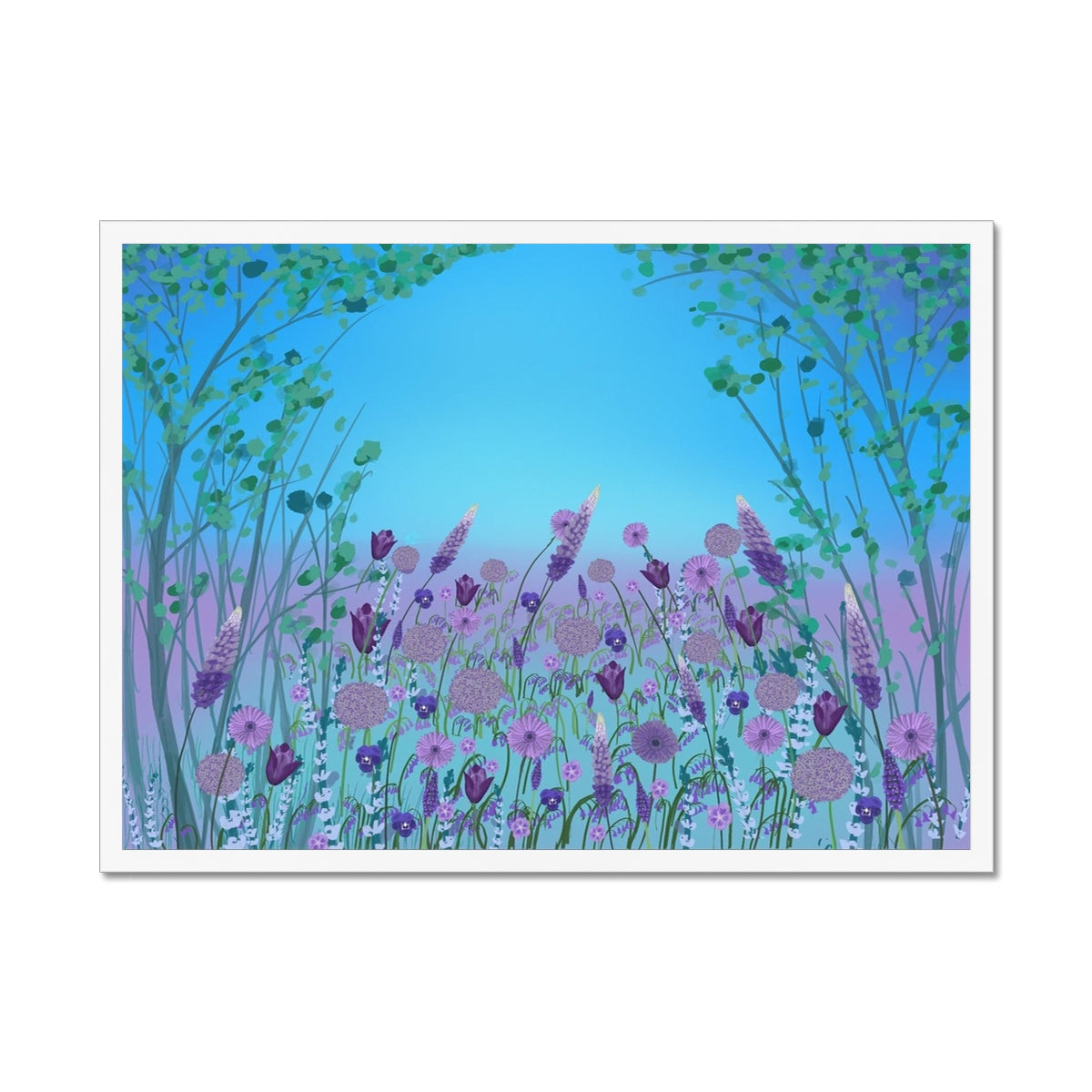 Purple Flowers (Christine) Framed Print