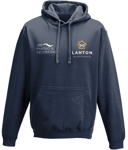 Lanton Navy Hoodie - co branded with Lanton on reverse