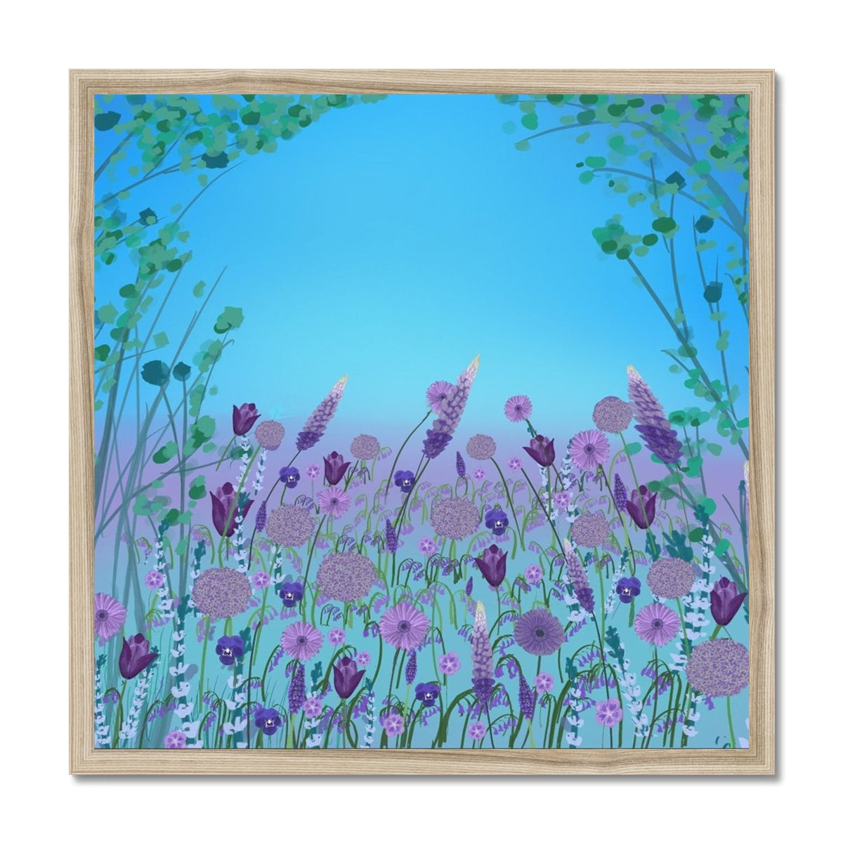 Purple Flowers (Christine) Framed Print
