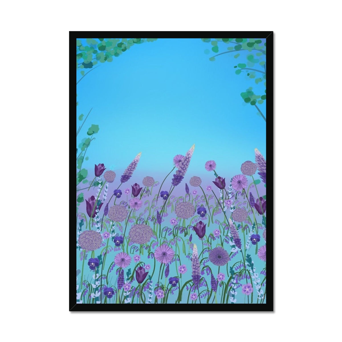 Purple Flowers (Christine) Framed Print