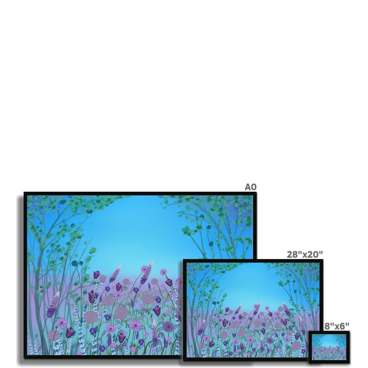 Purple Flowers (Christine) Framed Print