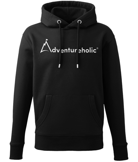 Adventureholic Recycled Hoodie: - White Print