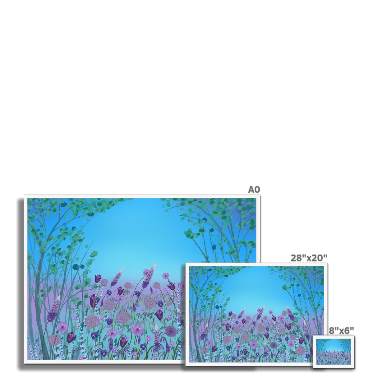 Purple Flowers (Christine) Framed Print