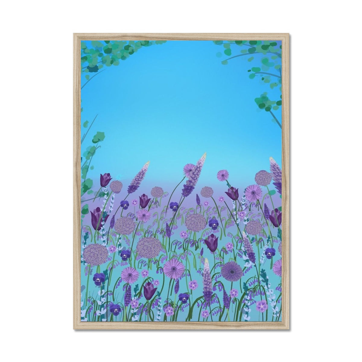 Purple Flowers (Christine) Framed Print
