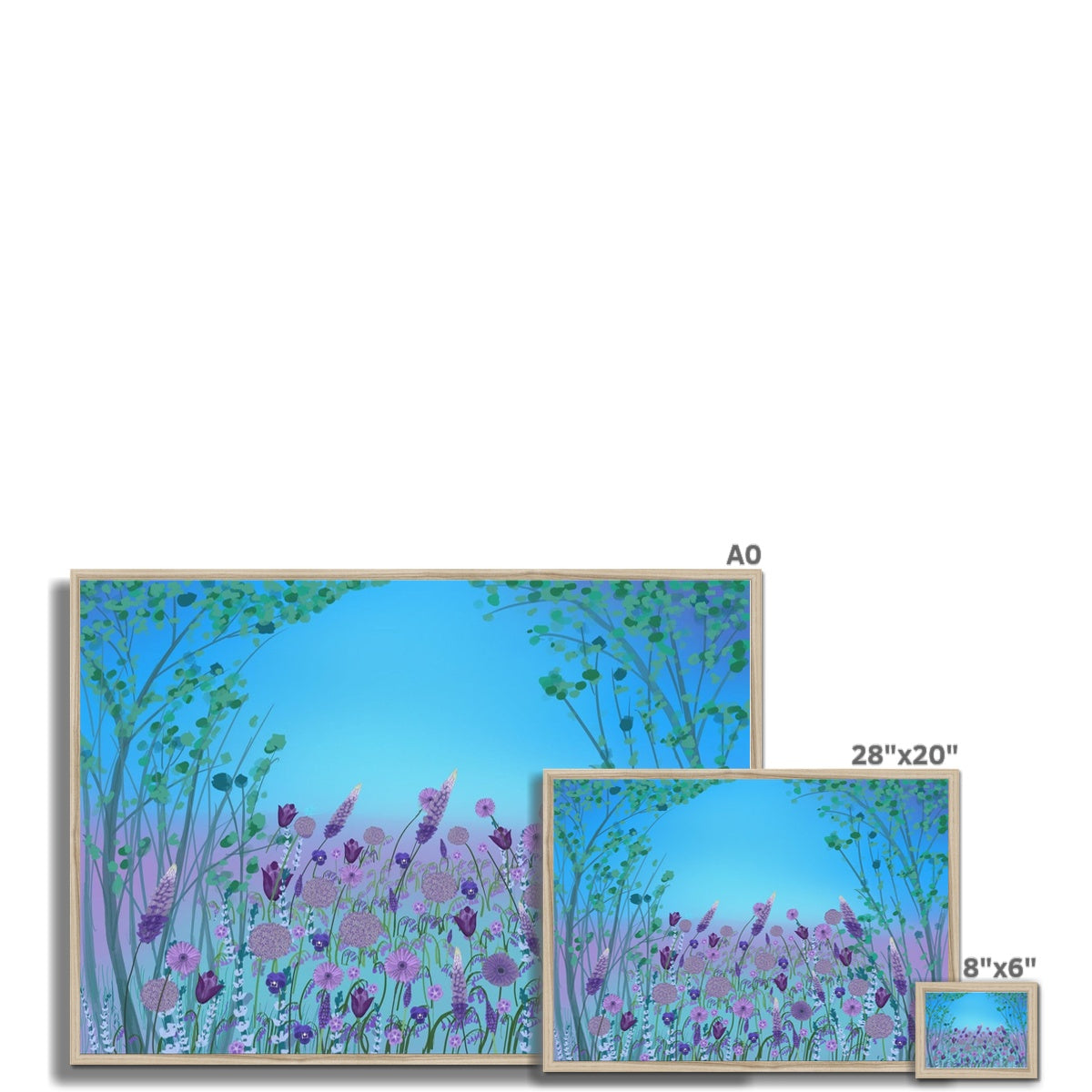 Purple Flowers (Christine) Framed Print