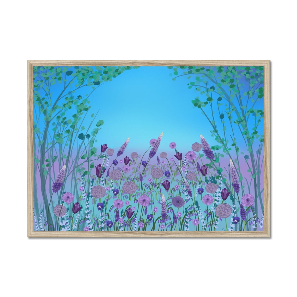 Purple Flowers (Christine) Framed Print