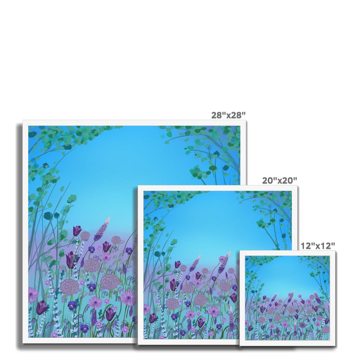 Purple Flowers (Christine) Framed Print