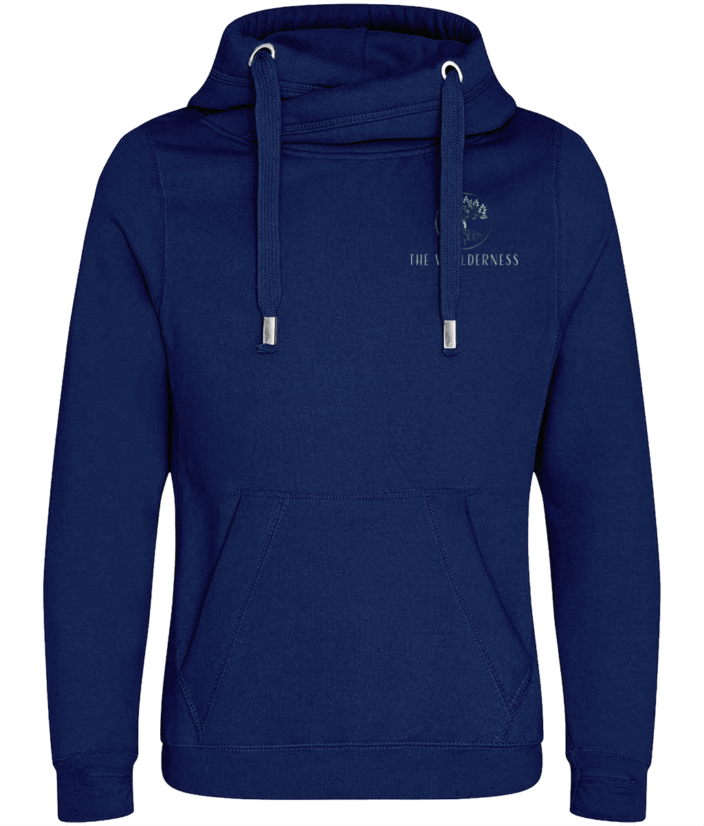 Wellderness Cross Hoodie - Navy with Green Print