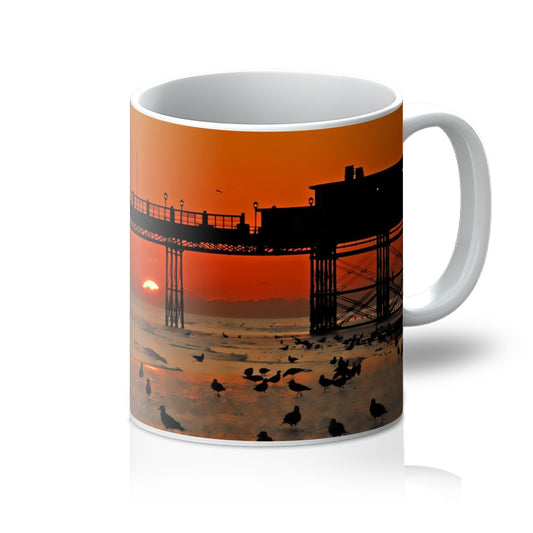 Worthing Sunset With Seagull Babies by David Sawyer Mug