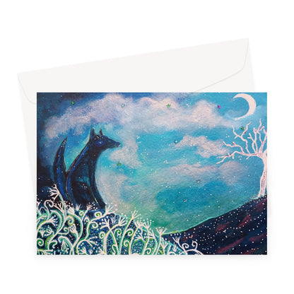 Foxy Moon Greeting Card