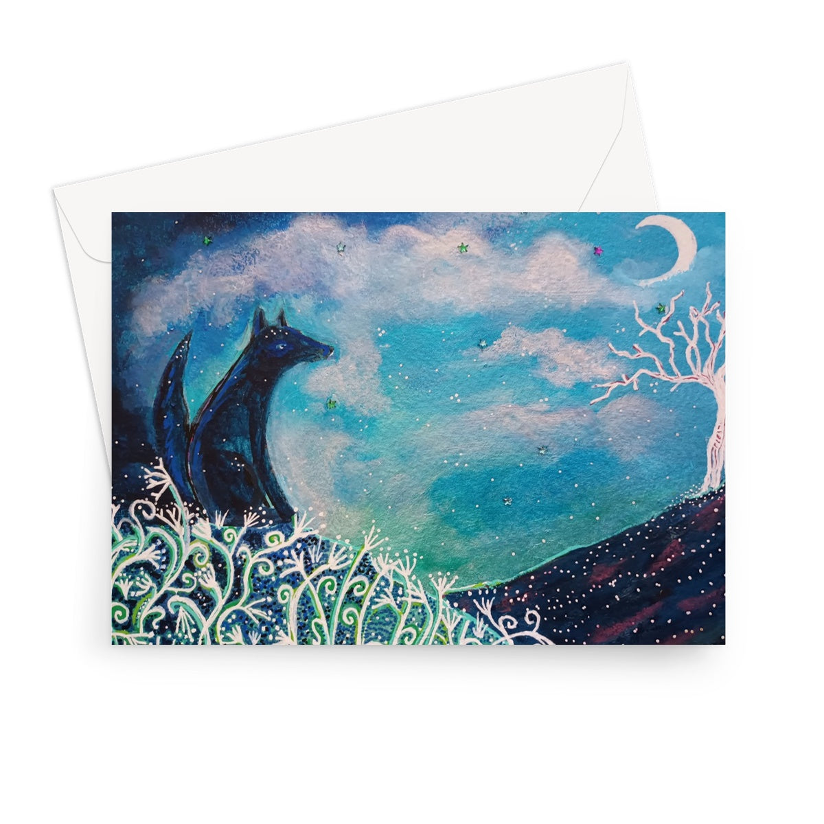 Foxy Moon Greeting Card