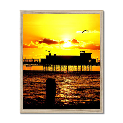 Worthing Pier Perfect Sunset by David Sawyer Budget Framed Poster