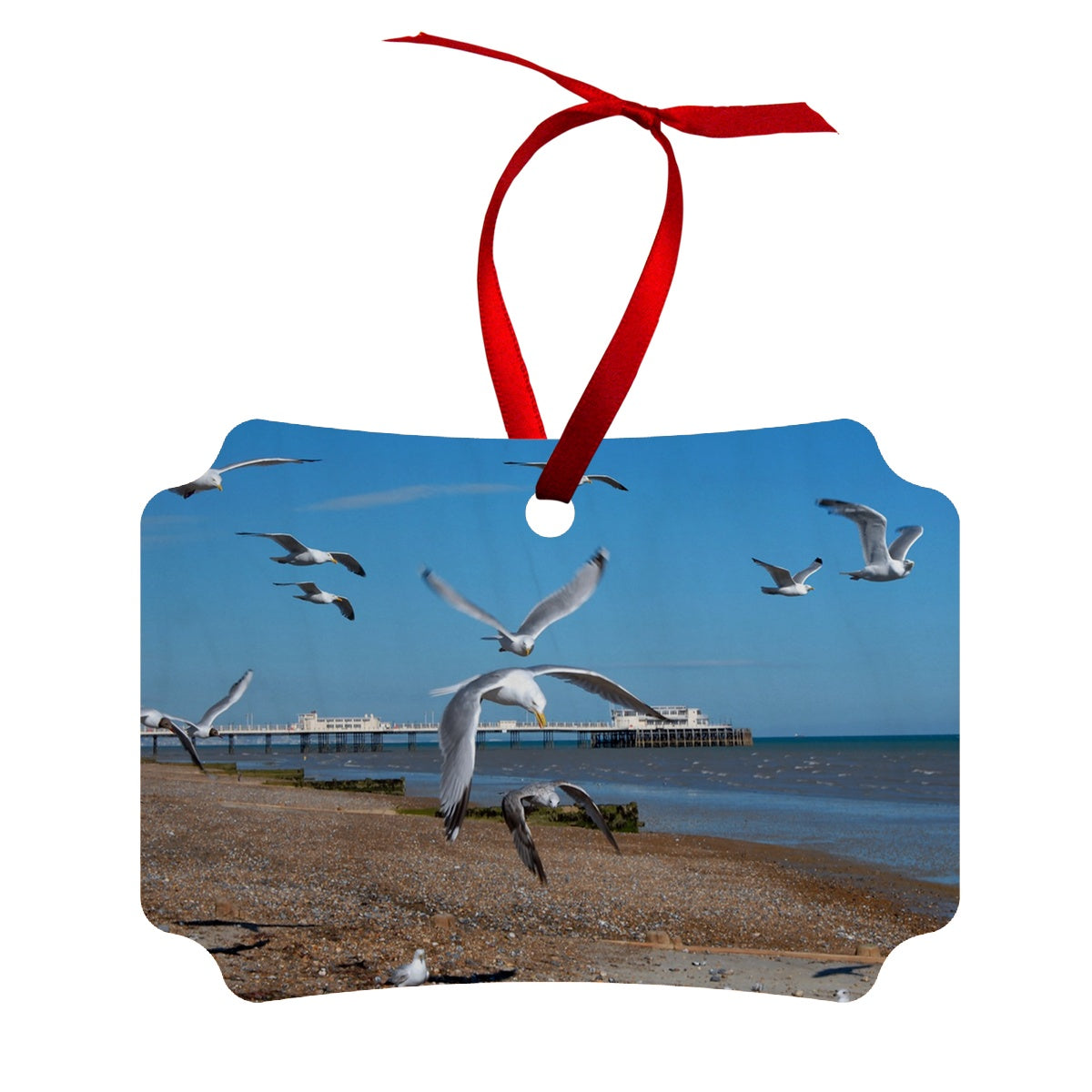 Worthing Pier From The West By David Sawyer Wood Ornament