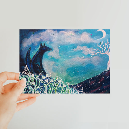 Foxy Moon Classic Postcard