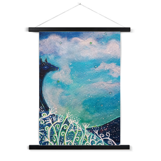 Foxy Moon Fine Art Print with Hanger