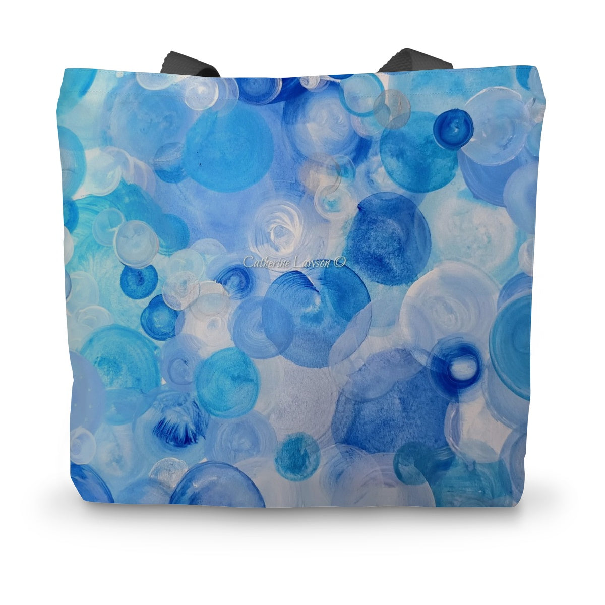 Blue Circles Canvas Tote Bag