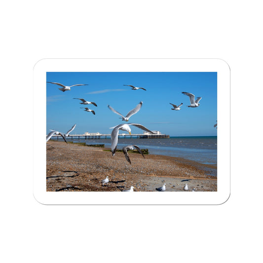 Worthing Pier From The West By David Sawyer Sticker