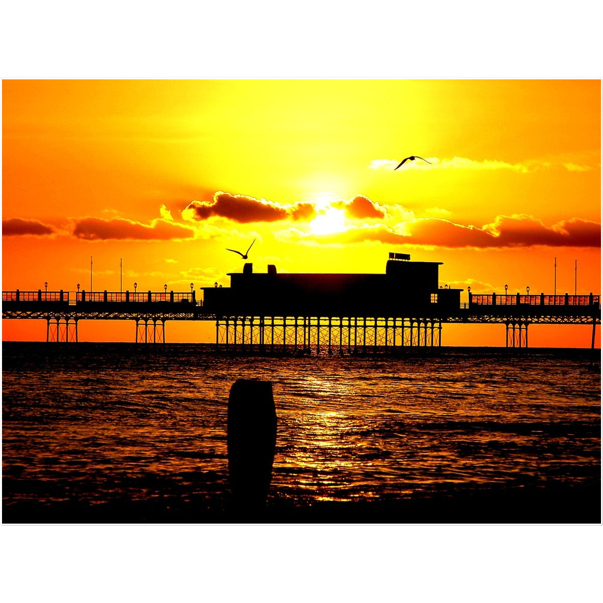 Worthing Pier Perfect Sunset by David Sawyer Temporary Tattoo