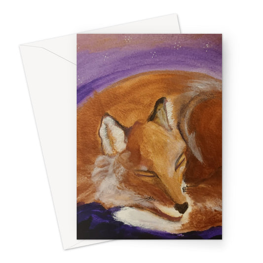 Sleepy Fox Greeting Card
