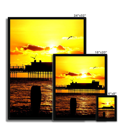 Worthing Pier Perfect Sunset by David Sawyer Budget Framed Poster