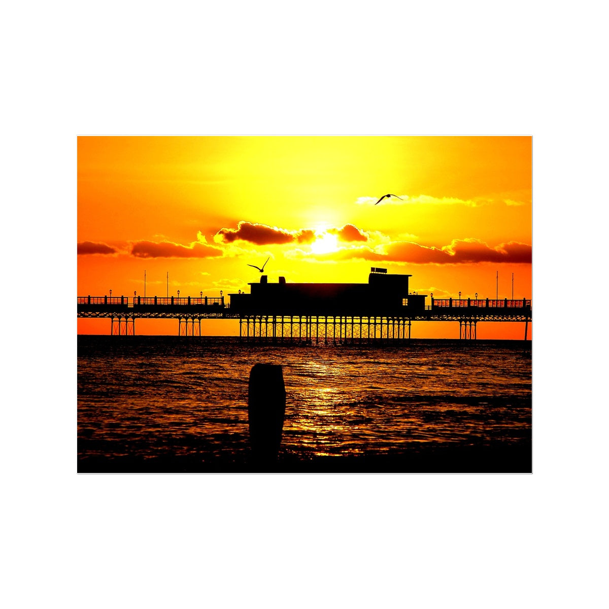 Worthing Pier Perfect Sunset by David Sawyer Temporary Tattoo