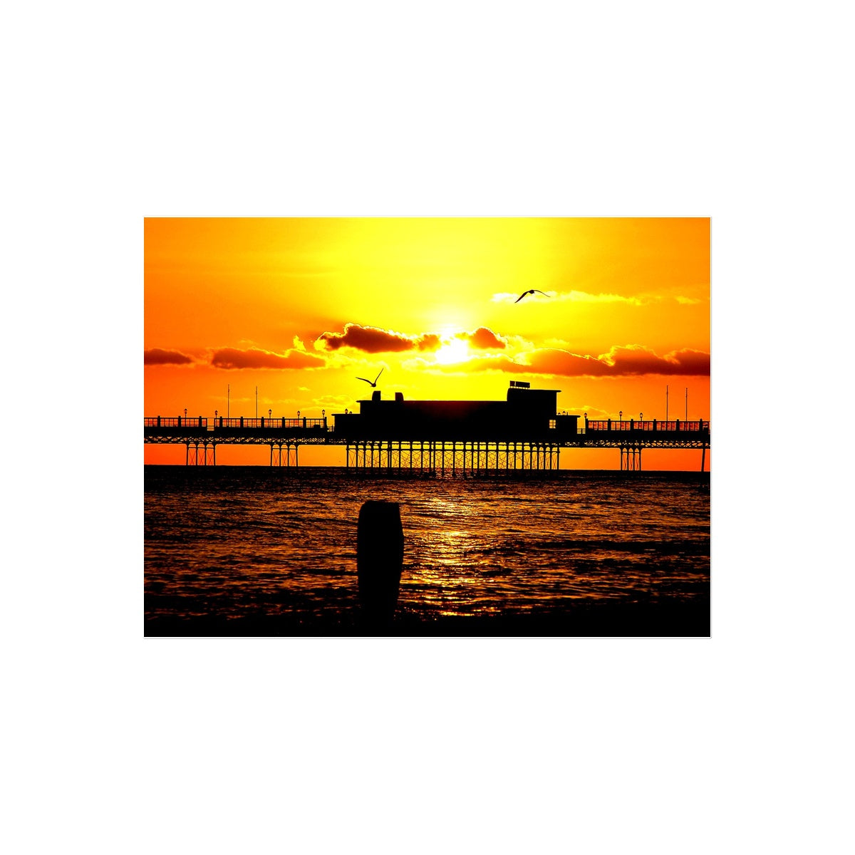 Worthing Pier Perfect Sunset by David Sawyer Temporary Tattoo