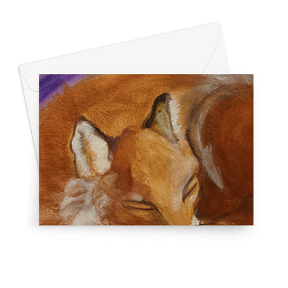 Sleepy Fox Greeting Card