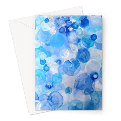 Blue Circles Greeting Card