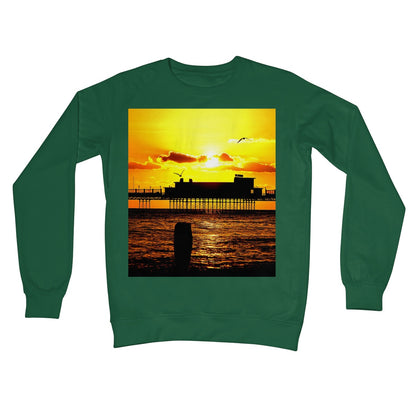 Worthing Pier Perfect Sunset by David Sawyer Crew Neck Sweatshirt