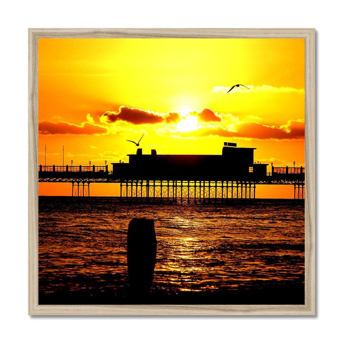 Worthing Pier Perfect Sunset by David Sawyer Budget Framed Poster