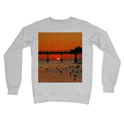 Worthing Sunset With Seagull Babies by David Sawyer Crew Neck Sweatshirt