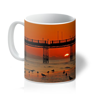 Worthing Sunset With Seagull Babies by David Sawyer Mug