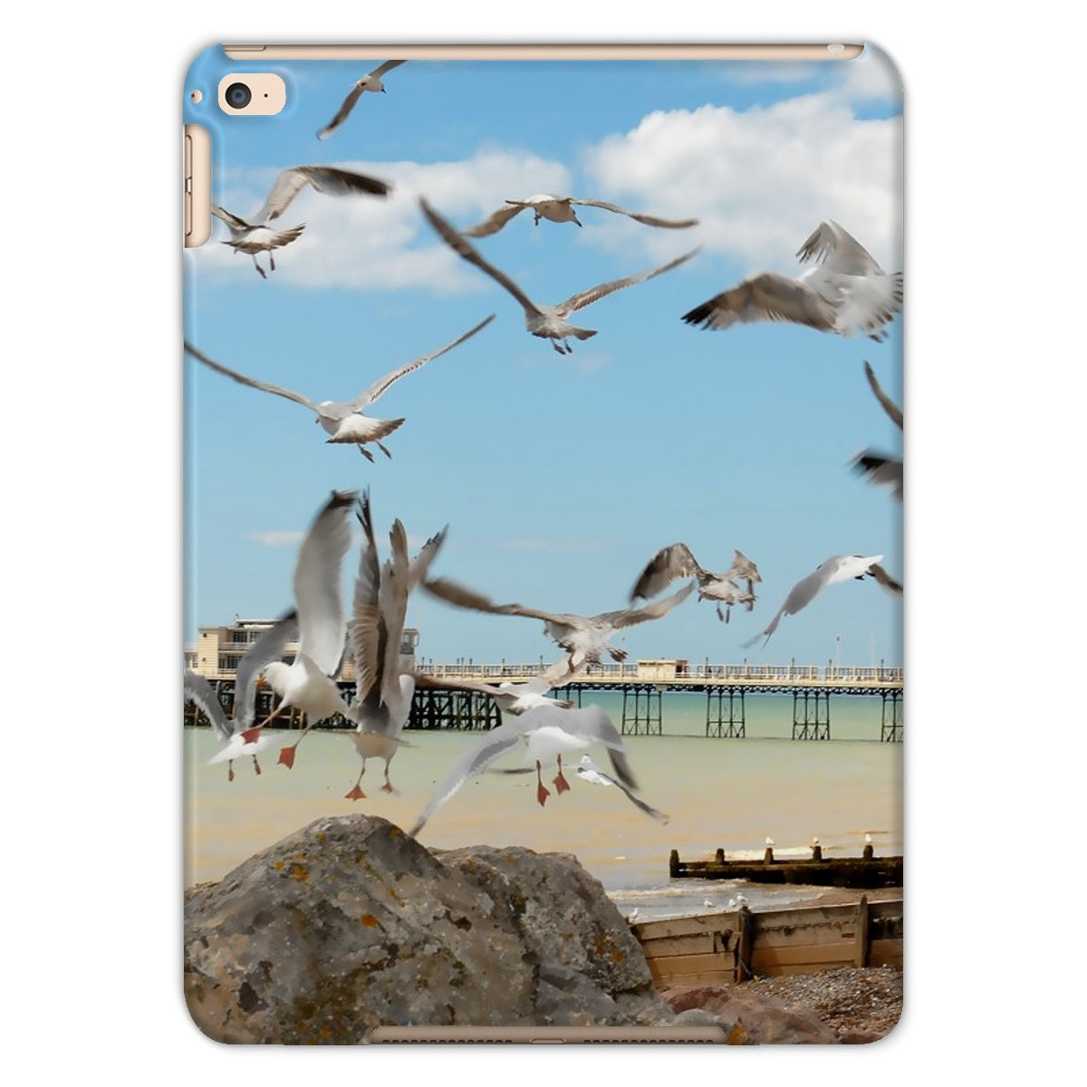 Seagulls At Feeding Time By David Sawyer Tablet Cases