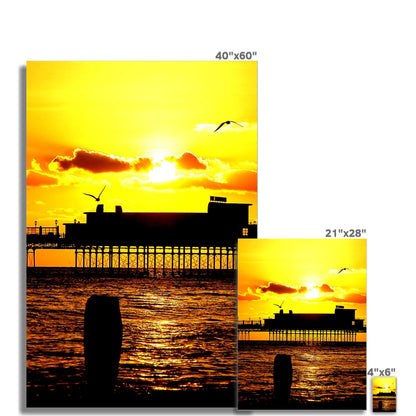 Worthing Pier Perfect Sunset by David Sawyer Wall Art Poster