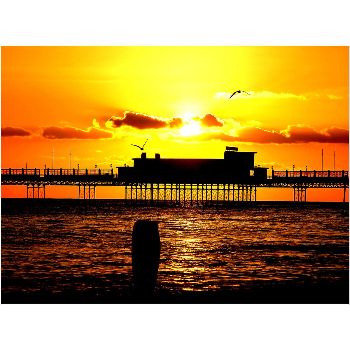 Worthing Pier Perfect Sunset by David Sawyer Temporary Tattoo