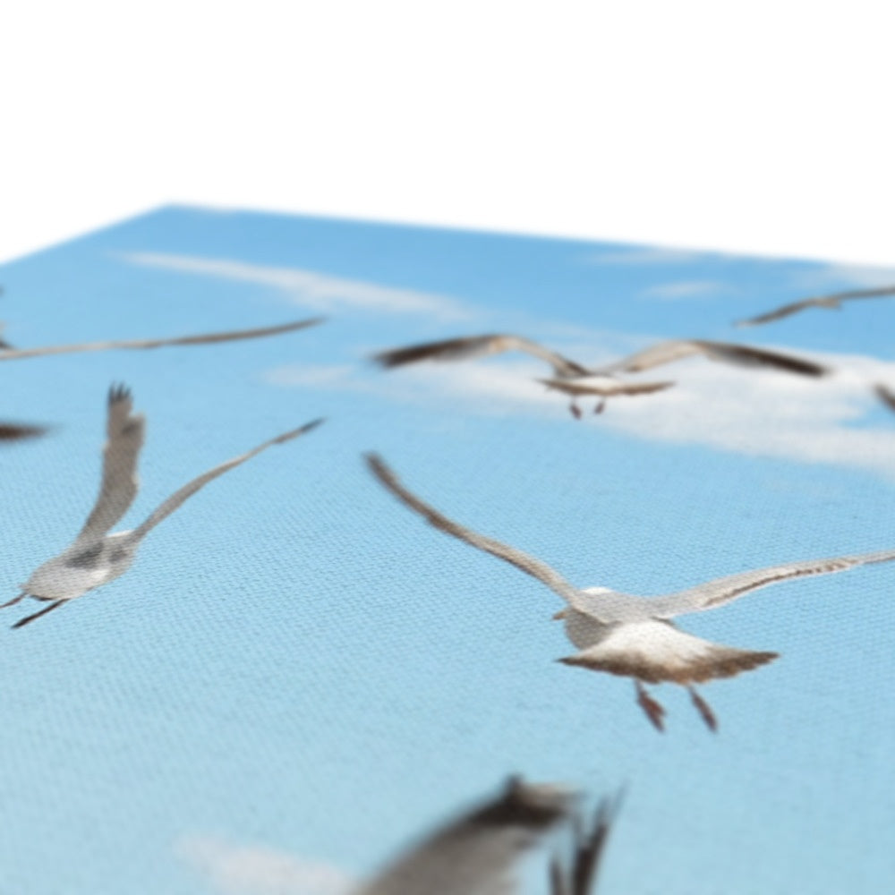 Seagulls At Feeding Time By David Sawyer Canvas