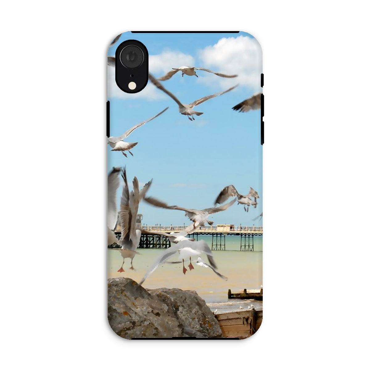 Seagulls At Feeding Time By David Sawyer Tough Phone Case