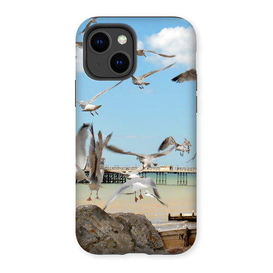 Seagulls At Feeding Time By David Sawyer Tough Phone Case