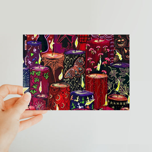 Halloween Candles Classic Postcard